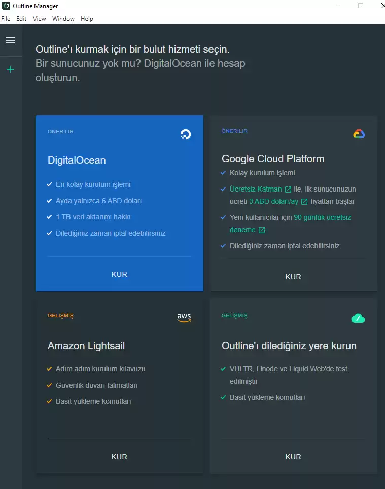 Outline Manager Kurulumu